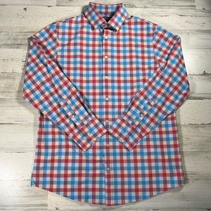 Mizzen + Main Men’s Monaco Trim Fit Check Stretch Button Shirt Multicolor Medium